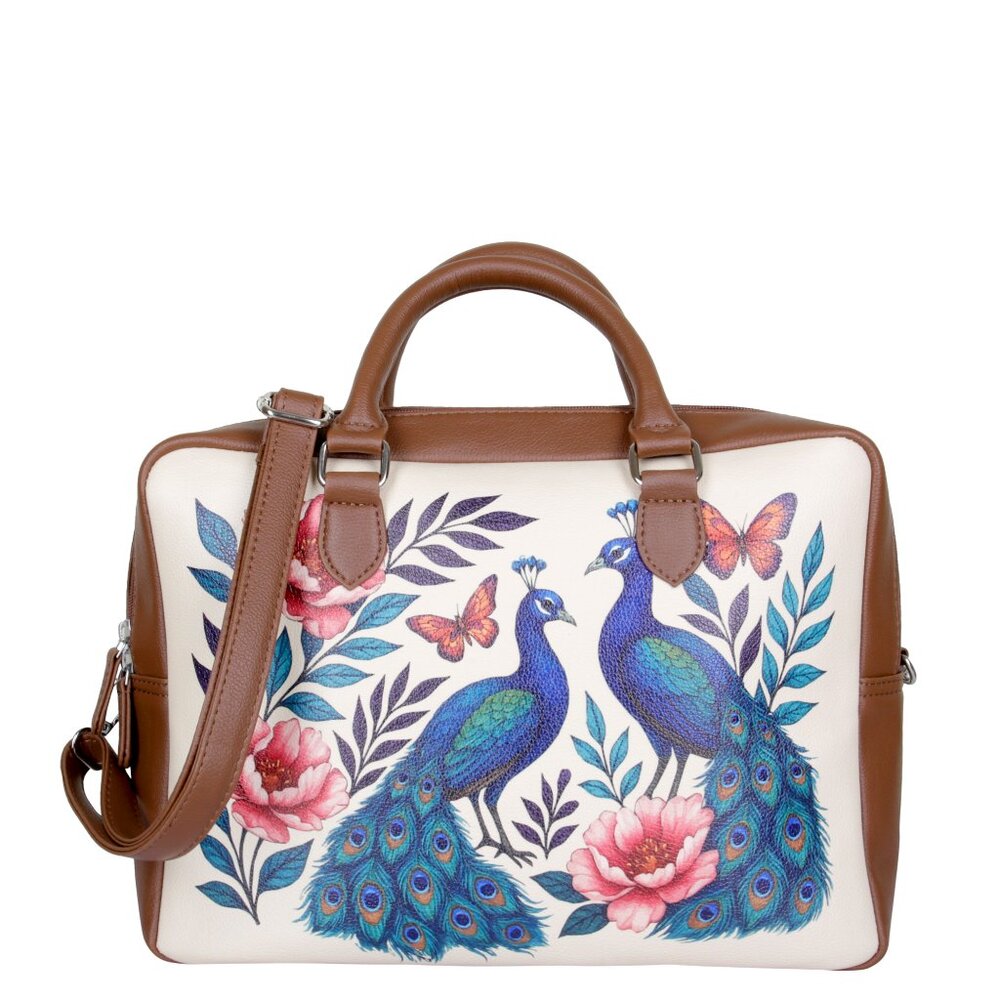 Printed Vegan Leather Buisness Top Handle Crossbody Bag for Women for Work